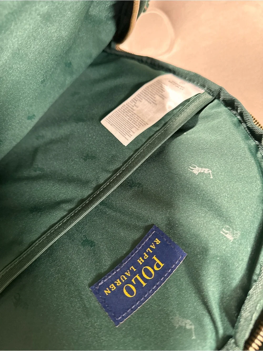 Polo Ralph Lauren Green Heritage Canvas Backpack Polo Bear Retro NWT RARE